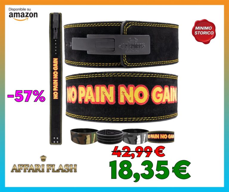 ️ C.P. Sports Cintura Powerlifting in Pelle con Fibbia Power