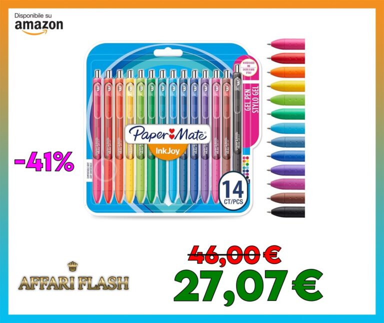 Paper Mate Inkjoy Penna Gel, Punta Media, Colori Assortiti, Confezione da 14