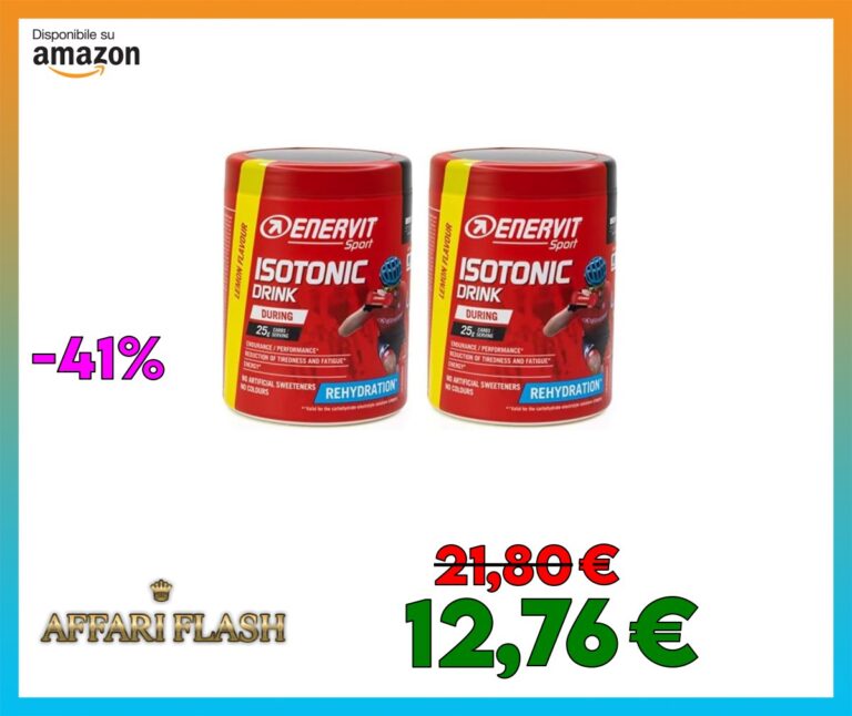 Enervit, Isotonic Drink, Integratore Gusto Limone, Bevanda Reidratante, per Sforzi Prolungati, Riduce la Stanchezza, con Vitamina D, Tiacina e Niamina, Senza Aromi Artificiali, Barattolo da 420 Grammi