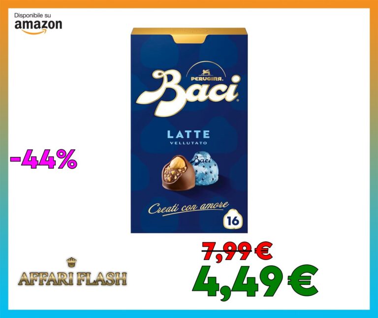 BACI PERUGINA Latte Cioccolatini al Latte ripieni al Gianduia, Scatola 200g