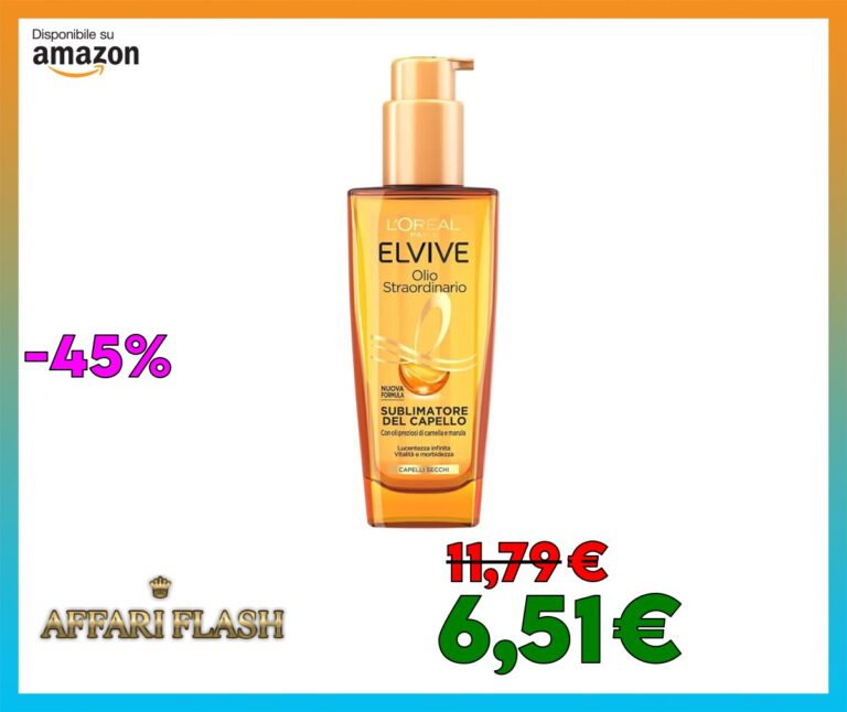 L’Oréal Elvive Trattamento, Per Capelli Normali o Secchi, Protegge da Aggressioni e Nutre la Fibra, Per Capelli Morbidi e Leggeri, Con Oli Preziosi di Marula e Camelia, Olio Straordinario, 100 ml