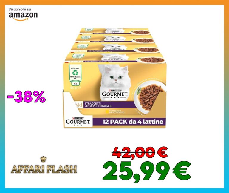 GOURMET Gold Cibo Umido per Gatti Adulti Straccetti con Manzo e Pollo 48 Buste da 85g