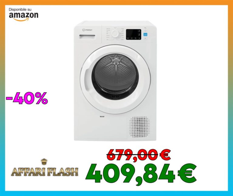 Indesit YT M11 82 X IT R, Asciugatrice a pompa di calore a Libera Installazione, 8 kg, Classe di efficienza energetica A++