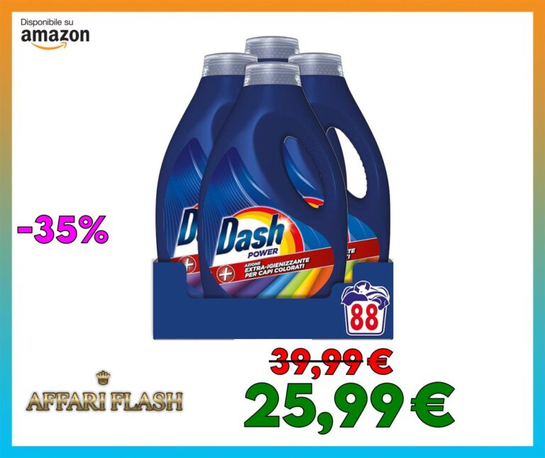 Dash Salva Colore Detersivo Lavatrice Liquido 4.4L, 88 Lavaggi, Impeccabile Contro Le Macchie A Ogni Lavaggio