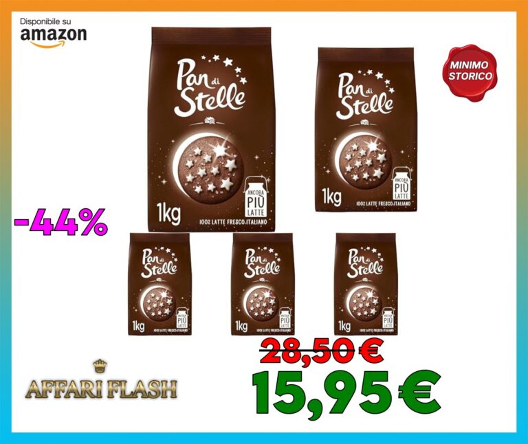 Pan di Stelle Biscotti Frollini con Cacao, Cioccolato e Latte Fresco Italiano, Colazione Ricca di Gusto, 1 Kg (Confezione da 5)