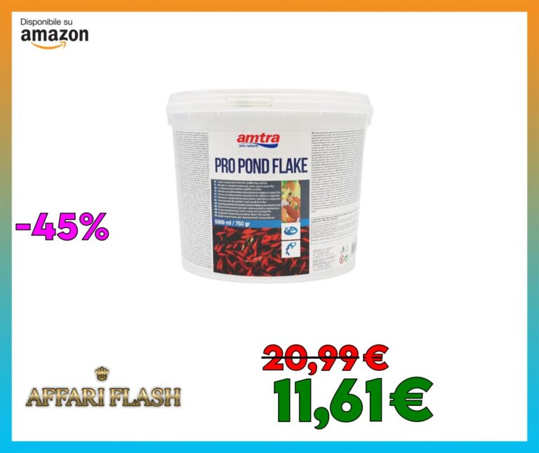 🌿 Amtra Pro Pond Flake 5000 ml – Mangime completo in scaglie per Carpe Koi e pesci rossi d’acquario e laghetti ornamentali, in fiocchi [#GiardinoEGiardinaggio]