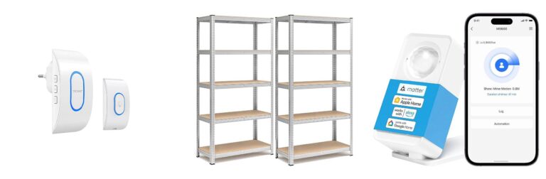 TECKNET Campanello Senza Fili, Portata 400m 60 Melodie e 5 Livelli di Volume Indicatori LED de Esterno IP65 Impermeabile Campanelli Wireless (Bianco