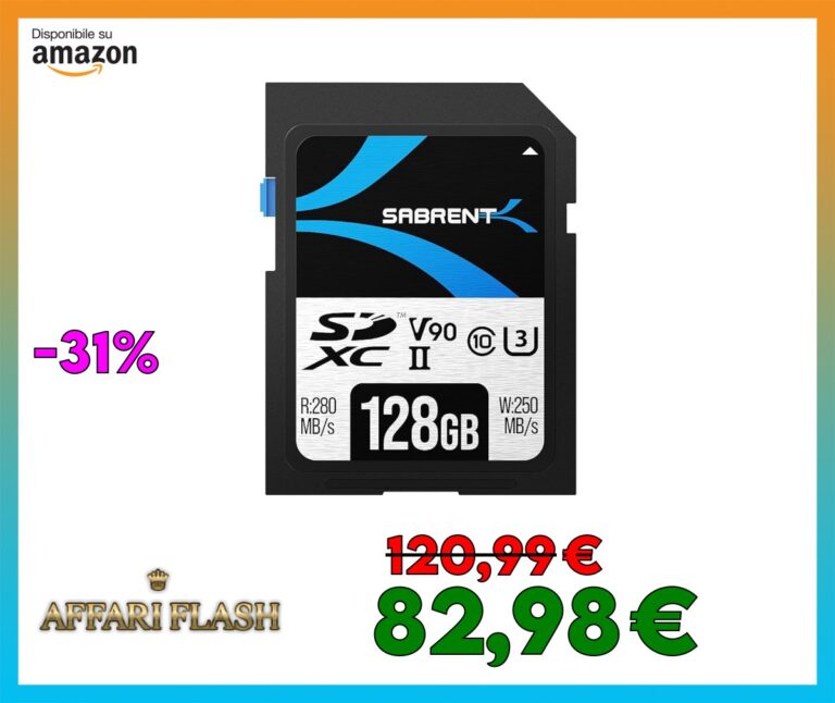 SABRENT Scheda SD 128GB v90, SDXC Card UHS