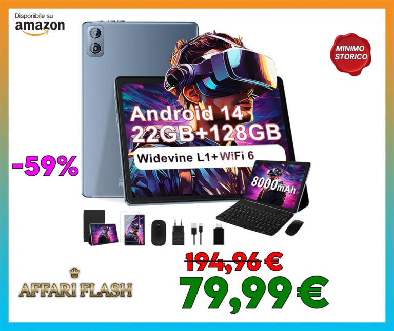 2025 Newest Tablet 10 pollici Android 14, 22GB RAM+128GB ROM/TF 1TB, 8