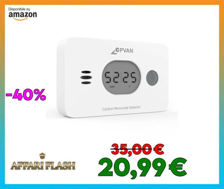 CPVAN Rilevatore Monossido di Carbonio 3 in 1, 10 Anni Sensore con 4 Anni Batteria Sostituibile, Rivelatore di CO con Temperatura e Umidità, Certificato UE EN50291