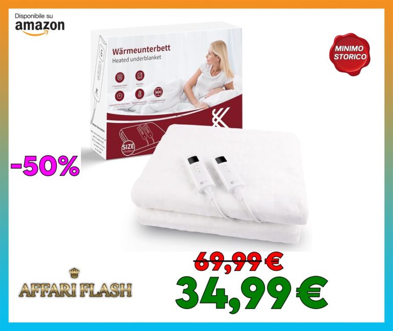 REDKEY Scaldaletto Elettrica Matrimoniale,170×150 cm Sottocoperta,7 Temperature,Coperta Termica con Spegnimento Automatico,Termoforo,Lavabile