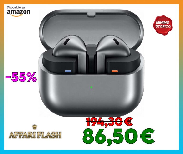 Cuffie wireless SAMSUNG Galaxy Buds3 con riduzione attiva del rumore Argento