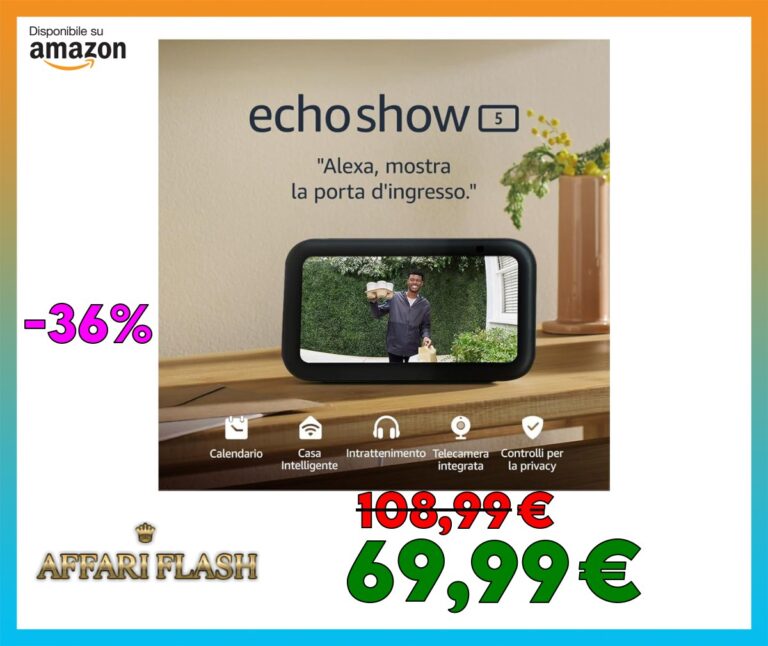 ️ Echo Show 5 (Ultimo modello) | Schermo touch intelligente e compatto, con Alexa