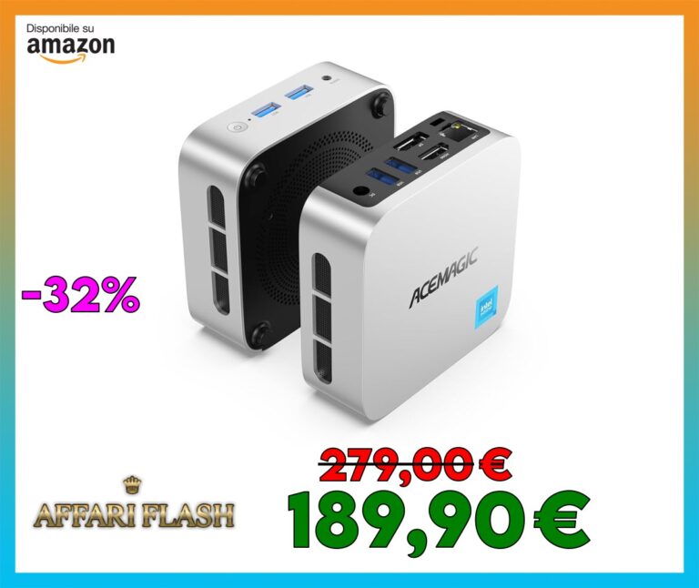 ACEMAGICIAN V1 Mini PC, Ιntel Twin Lake N150 16GB DDR4 512GB SSD Mini Desktop Computer, Doppio Display 4K UHD, Wi