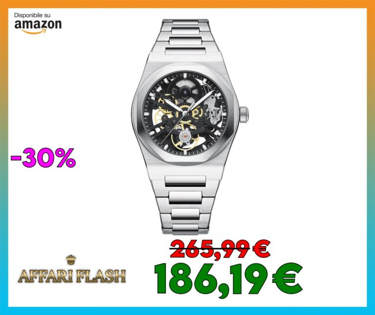 ️ BETTIMER Orologio Meccanico Automatico Uomo con Design Scheletrato