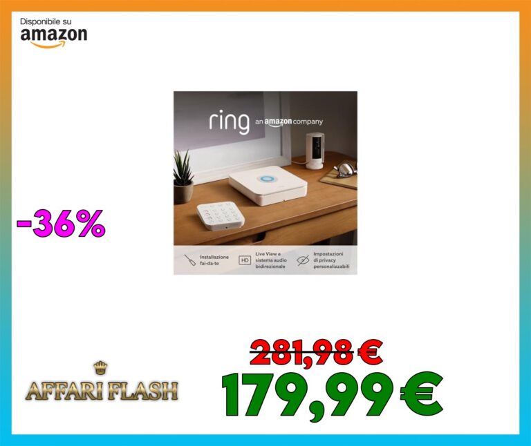 ️ Kit Ring Alarm S + videocamera interna (Indoor Camera 2ª gen.) | Sistema di allarme per la sicurezza della tua casa con telecamera | Monitoraggio assistito opzionale