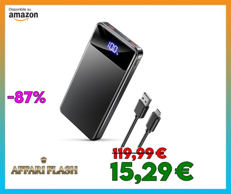 Power Bank, Caricatore Portatile 12000mAh, PD Batteria Esterna per cellulare Ricarica Rapida con USB