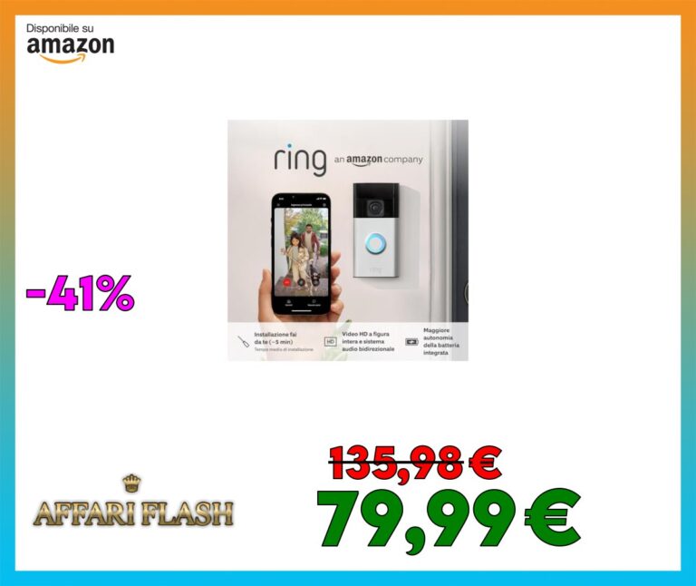 ️ Ring videocitofono a batteria (Battery Video Doorbell)+Chime | Visuale a figura intera | Installazione semplice fai