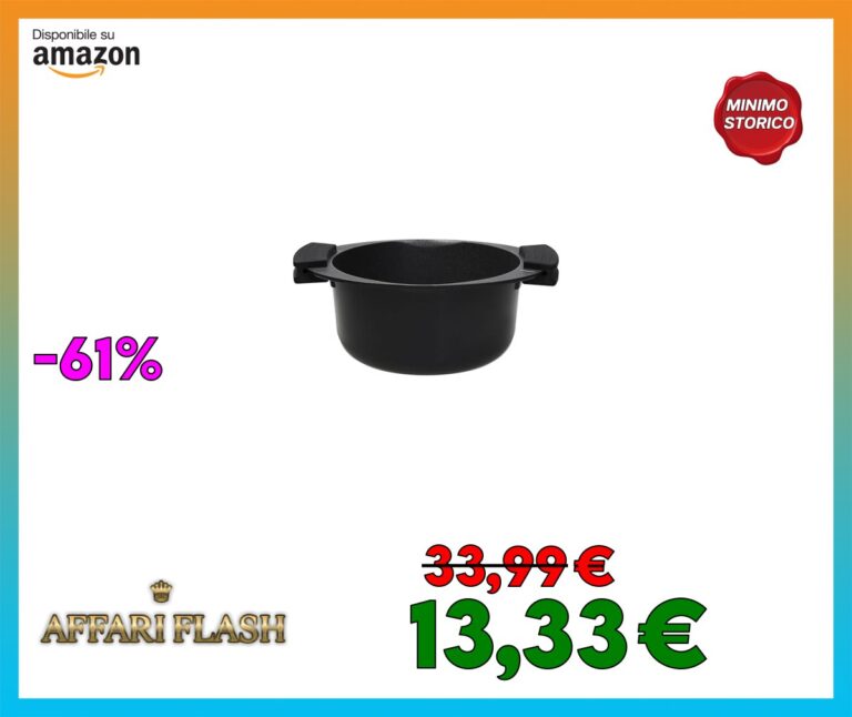Tognana Avantspace, casseruola 2 manici 20 cm, alluminio, nero