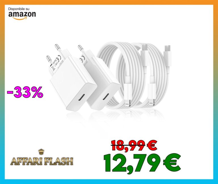 Caricatore iPhone，2Pack Caricatore USB C Caricabatterie Rapido With 2M/6FT Cavo USB