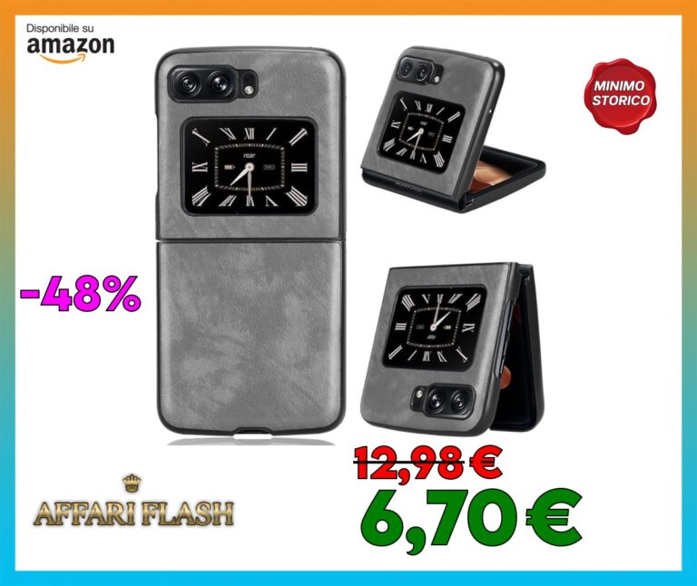 COQUE Per Motorola Moto RAZR 2022 Case, Motorola Moto RAZR 2022 Litchi Pattern Case(Grigio)