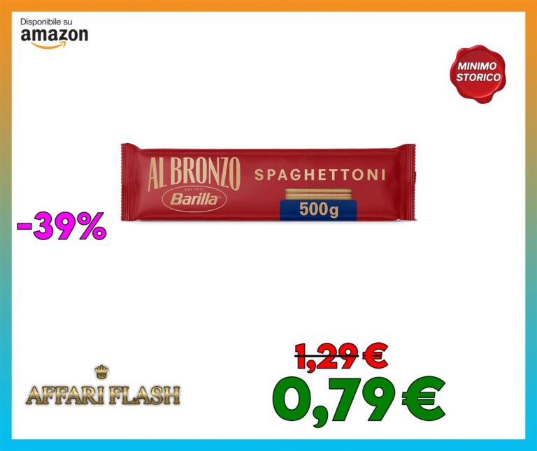 Barilla Pasta Al Bronzo Spaghettoni 100% Grano Italiano, Pasta Trafilata Al Bronzo con Lavorazione Grezza, Ruvidità Intensa, Formato Spesso e Corposo, Alta Tenuta di Sugo e Cottura, 500 g