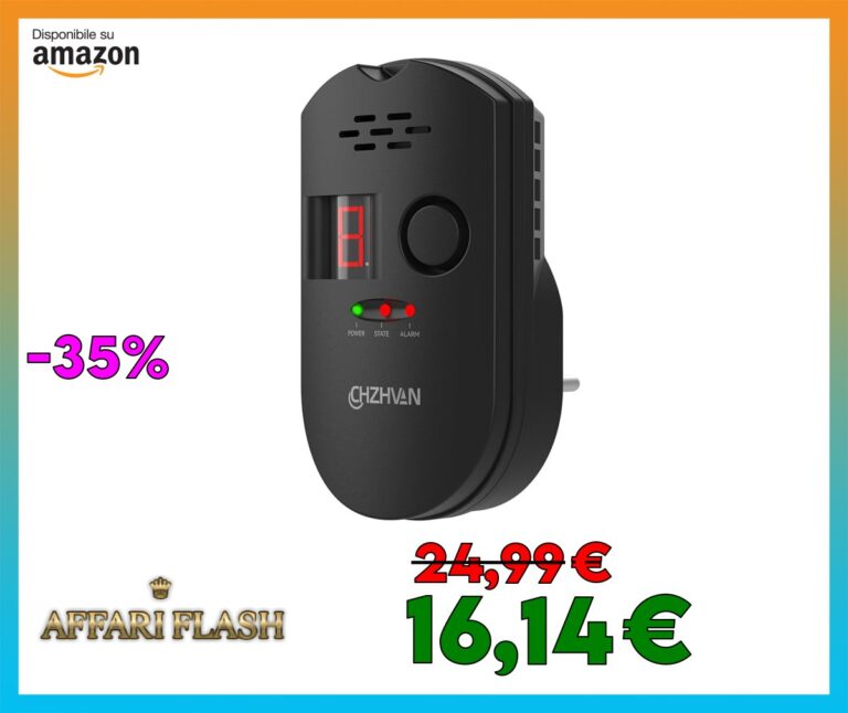 CHZHVAN Rilevatore di Gas, Rilevatore di Fughe GPL/Gas Naturale/Carbone, Plug