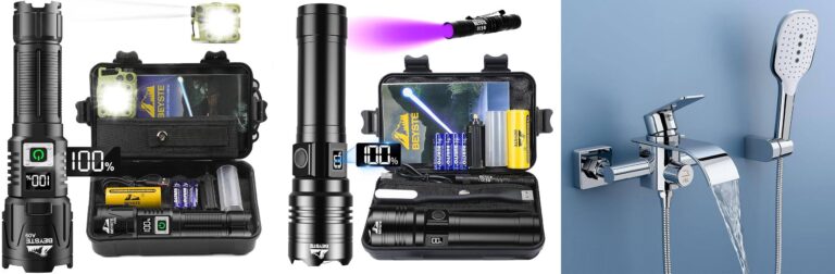 BEYSTE Torcia LED Potente Professionale, 500000 Lumen Torcia LED Ricaricabile