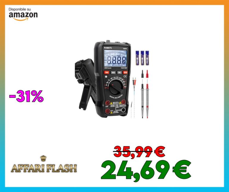 Multimetro Digitale, KAIWEETS Tester Elettricista con 4000 Conteggi, Amperometro con T