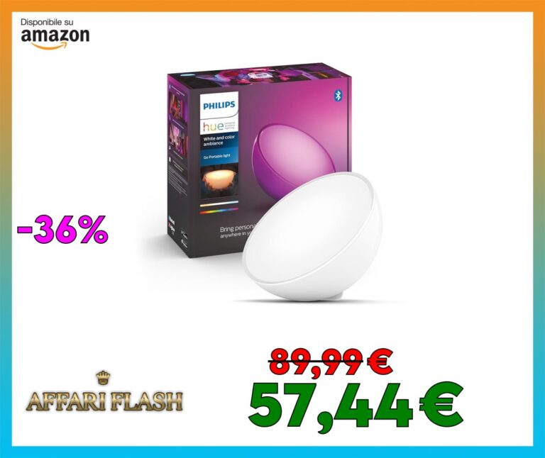 Philips Lighting Hue Go White and Color Ambiance, Lampada Portatile Connessa, Zigbee + Bluetooth, Bianco [Classe di efficienza energetica A+]