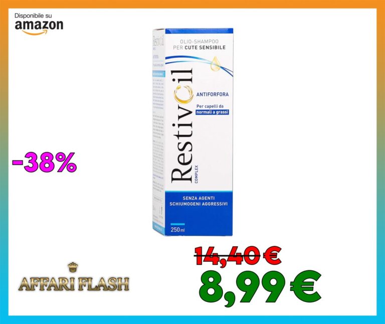 RestivOil Complex Shampoo Antiforfora per Capelli, Olio Fisiologico con Azione Antiseborroica e Anti Prurito, per Capelli da Normali a Grassi, 250 ml