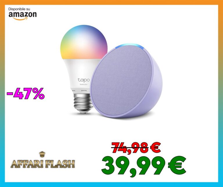 ️ Echo Pop | Lavanda + Tapo L530EA Lampadina LED Smart (E27), Compatibile con Alexa