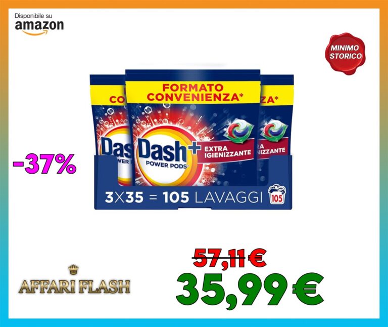 Dash Power Pods Extra Igienizzante, Detersivo, 105 Lavaggi (35×3)