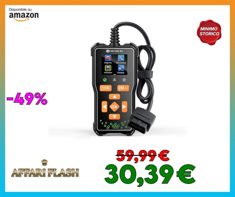 gearelec OBD2 Auto Diagnosi OBD Italiano, DT05 OBD2 Scanner Universale Diagnosi Auto Professionale, OBD2 Scanner per Check Engine Light, DTC Lookup, I/M, Test Fumo