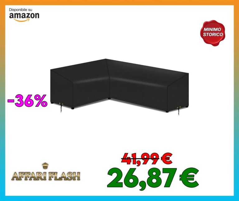 PATIO PLUS Copridivano da giardino a forma di L, impermeabile, antivento, anti