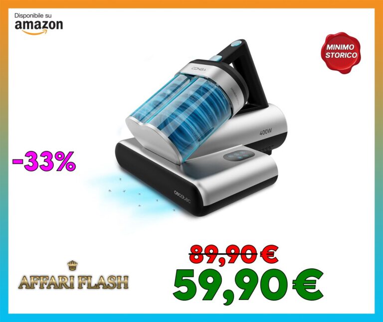 Cecotec Aspiratore Antiacaro Battimaterasso