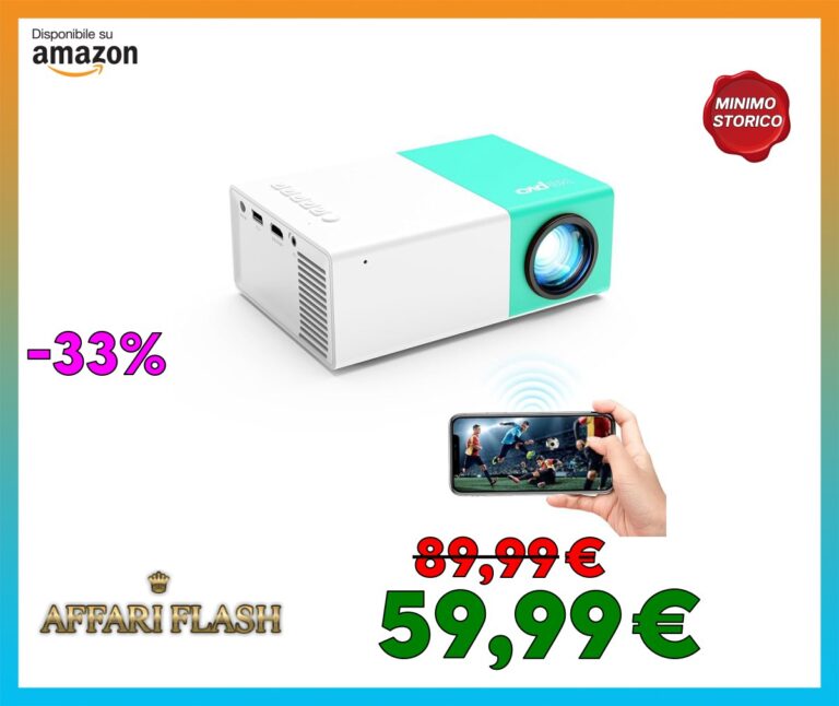 wepvo WiFi proiettore Portatile Proiettori, Schermo del Telefono può Essere Specchiato al videoproiettori in Modalità WiFi o Tramite Cavo Dati, Compatibile con Phone/Tablet/Laptop/TV Stick/Type