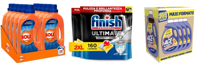 Sole Detersivo Lavatrice Bianco Splendente 290 Lavaggi, 5 confezioni bi