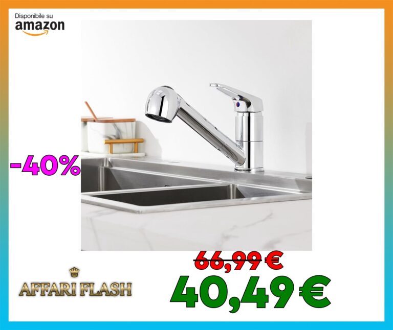 Auralum Rubinetto Cucina con Doccetta Estraibile a 2 Modalità, Girevole a 360° Miscelatore Monocomando in Ottone per Cucina Lavello