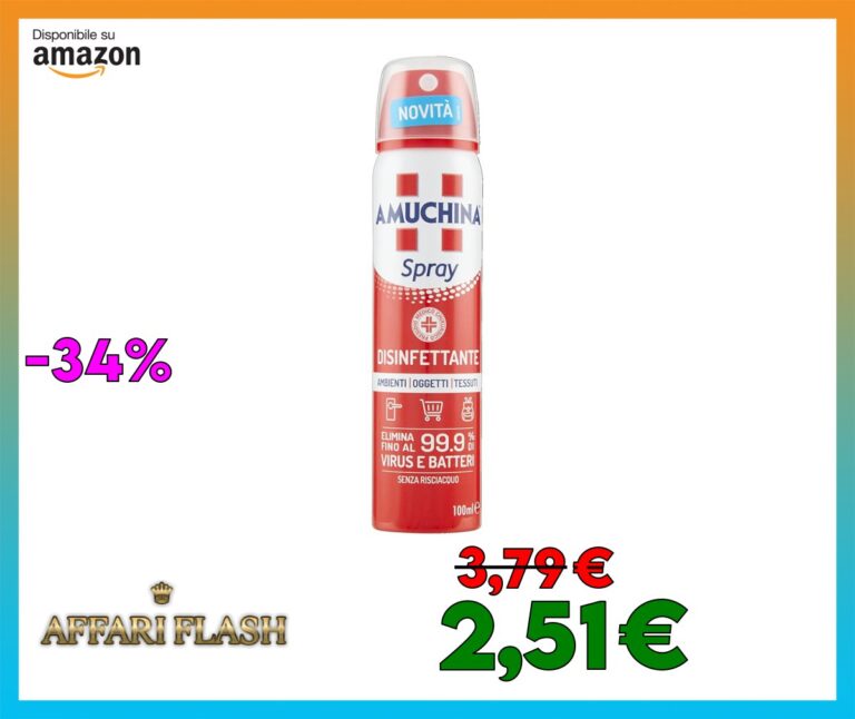 Amuchina Spray Disinfettante Virucida per Ambienti, Oggetti e Tessuti, 100 ml