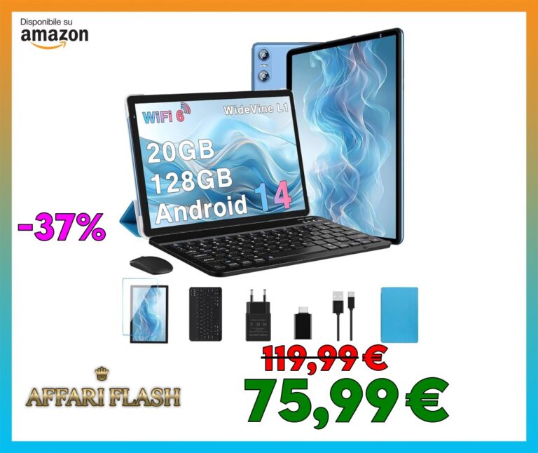 Biegedy Tablet 10 Pollici Android 14 Tablet 20GB RAM+128GB ROM (1TB TF), Tablets 5G/2.4G WiFi 6 Octa