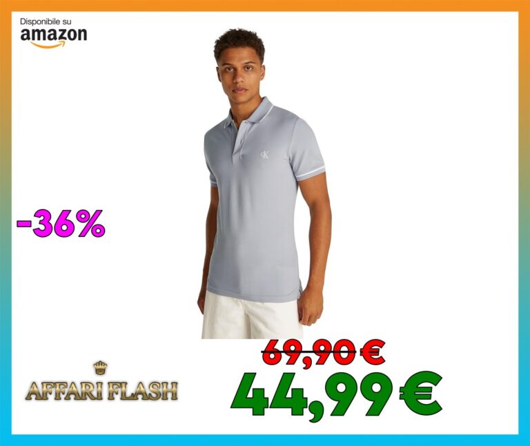 Calvin Klein Uomo Maglietta Polo Maniche Corte Tipping Slim Fit