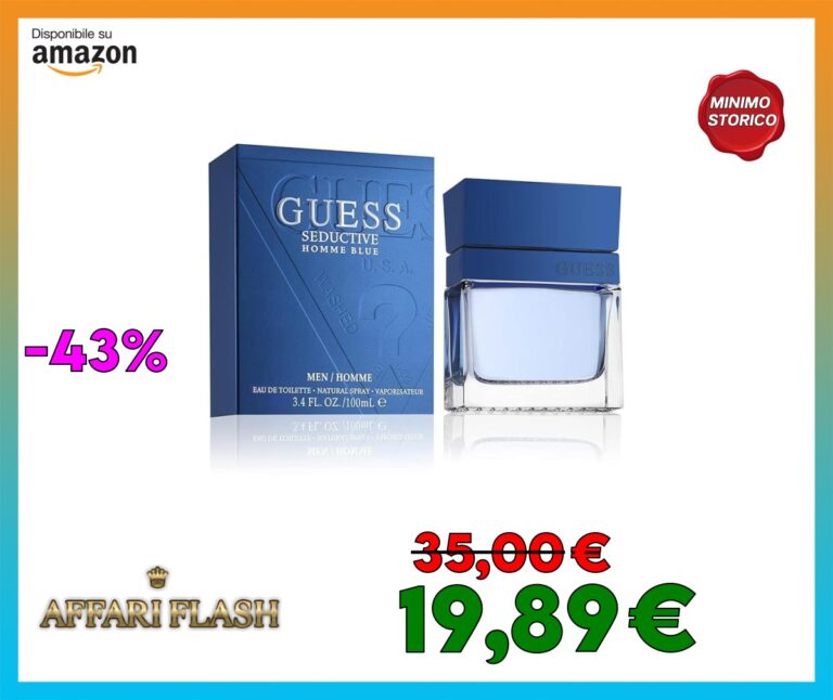 GUESS Seductive Blue, Eau de Toilette per Uomo, Profumo Orientale Legnoso, Fragranza Fresca e Speziata, Lunga Durata, 100 ml