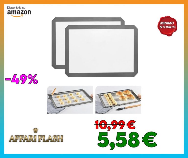 KitchenRaku Confezione da 2 tappetini da forno in silicone, tappetino silicone