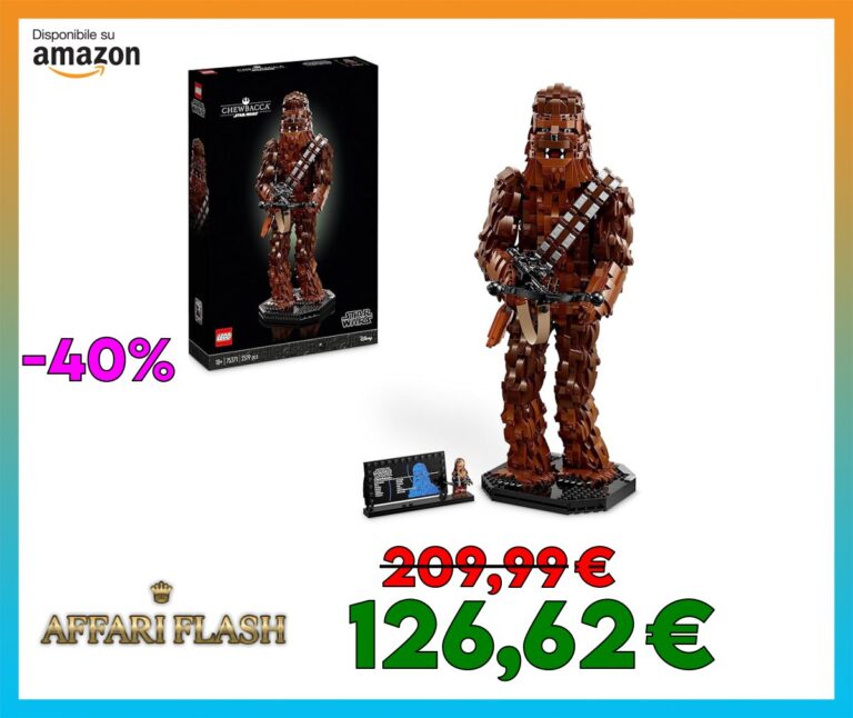 LEGO Star Wars Chewbacca, Figura da Collezione di Wookiee con Balestra, Minifigure e Targa Informativa, Kit Modellismo per Adulti 40esimo Anniversario Il Ritorno dello Jedi, Regalo Uomo e Donna 75371