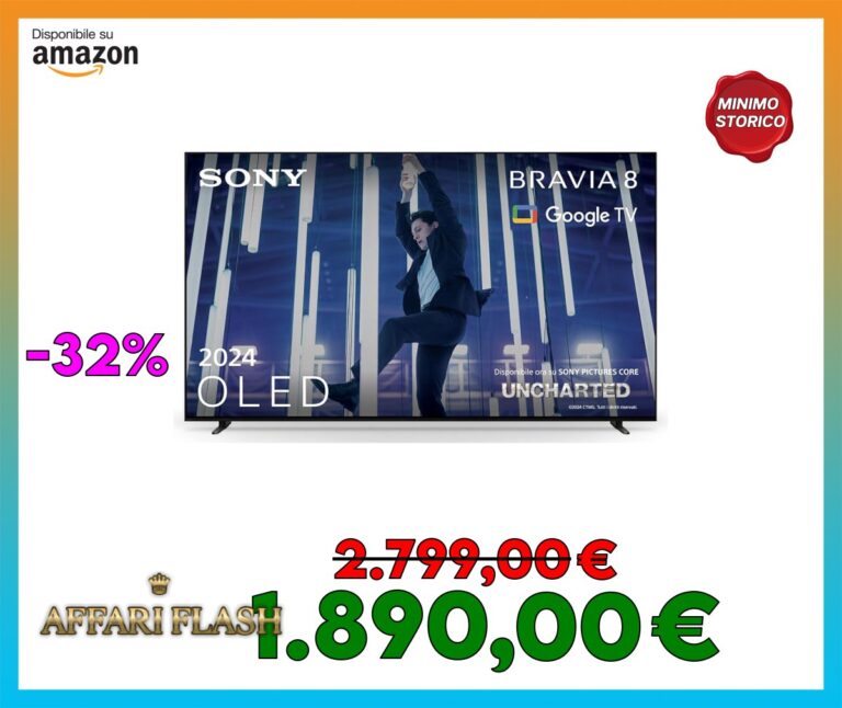 Sony BRAVIA 8 OLED 65 Pollici 4K HDR Google Smart TV (2024) | Gaming Menu per PlayStation 5, IMAX Enhanced, Dolby Vision Atmos, Chromecast, AirPlay, 120Hz 65XR80