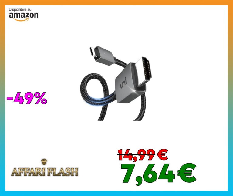 uni Cavo da USB C a HDMI da 4K, (compatibile con Thunderbolt 3) per ufficio a casa, compatibile con iPad Pro, MacBook Pro, Huawei Mate40, XPS e altri dispositivi che supportano l’uscita video 1 m