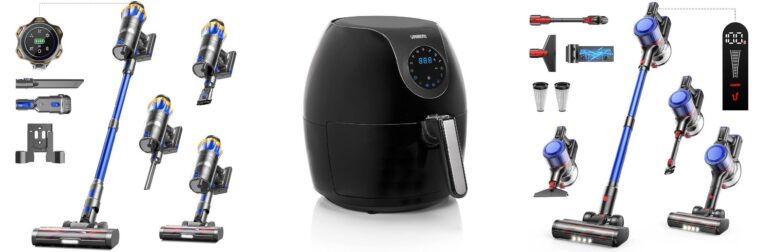 Aspirapolvere Senza Fili 45KPa/550W/65Min, Scopa Elettrica Senza Fili Verticale Antigroviglio con Display a LED