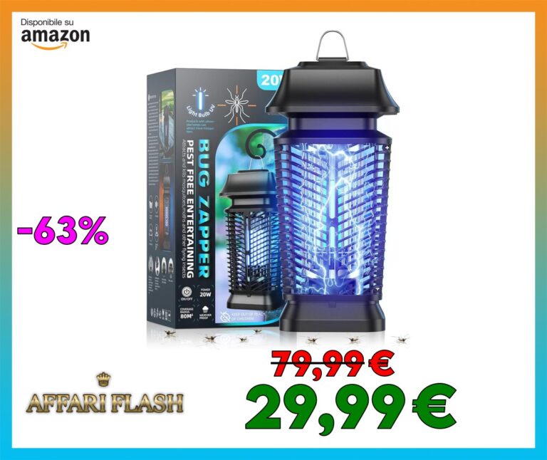 YEEFON Lampada Antizanzare Elettrica, 20W UV Zanzariera Elettrica Lampada Zanzare, IPX4 Lampada Trappola per Zanzare, Non Tossico ed Ecologico per Interno Esterno per Ridurre Zanzare, Mosche, Falene