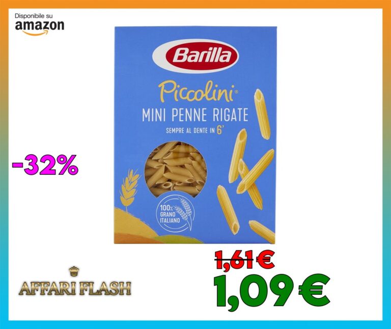 Barilla Pasta Mini Penne Rigate Piccolini, Pasta Corta di Semola di Grano Duro 100% Italiano, 500 gr